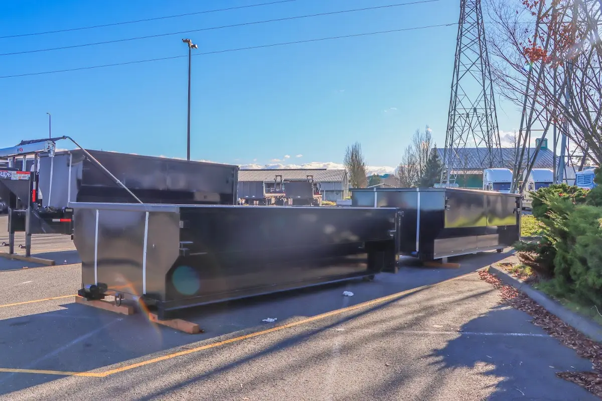 Roll-off dumpster ready for waste disposal at job site for Cleanout Dumpster Rental in Farmington
